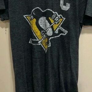 NHL Charcoal and Yellow Penguin Tee
